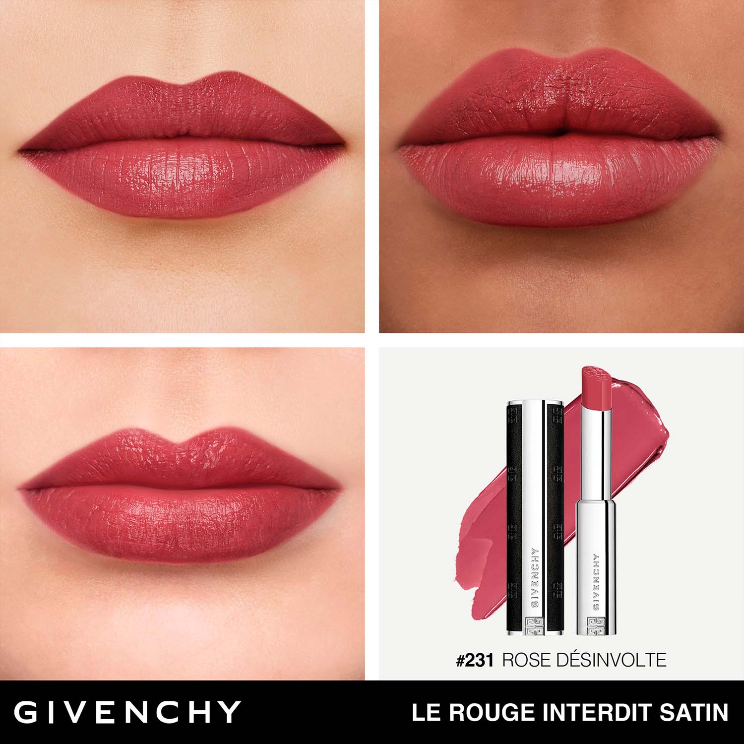 LE ROUGE INTERDIT INTENSE SATÍN LABIAL SEMI MATE DE GIVENCHY (LABIAL EN BARRA CON ACABADO SATINADO)